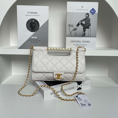 Mini Handle White with Golden Buckle CH-010