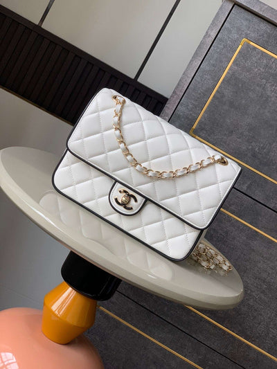 Mini Flap White with Golden Buckle CH-002