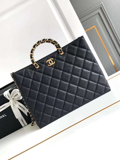 Black Quilted with Golden Chain Handle CH-045