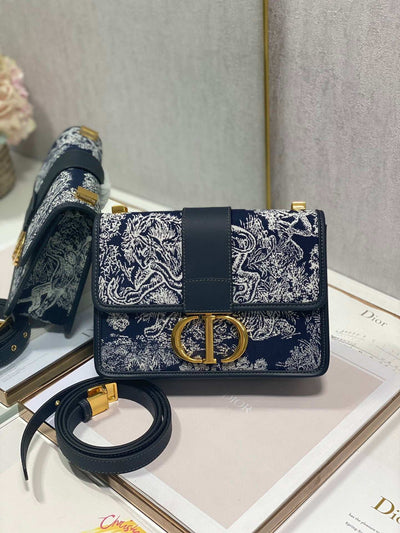 Print, CD Buckle, Blue and White, DI-037