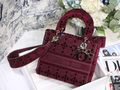 Embroidered Velvet Maroon, CD Charm, DI-039
