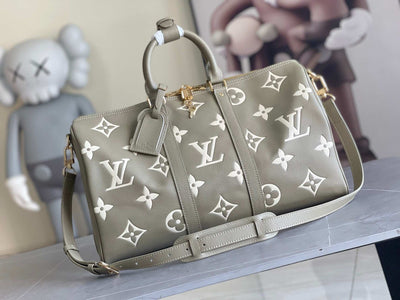 Duffle Shape Olive Green with White Prints LV-003
