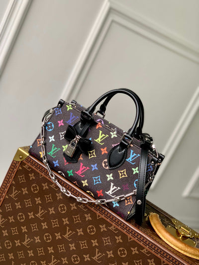 Tote Shape Black with Colorful Prints LV-005