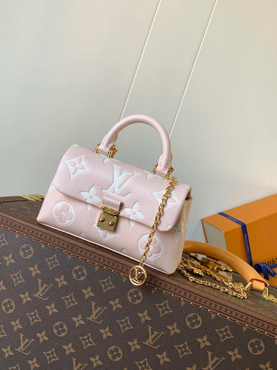 Mini Satchel Shape Soft Pink with Gold Chain LV-014