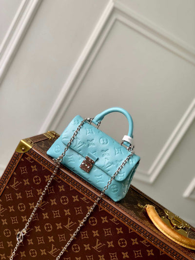 Rectangular Sky Blue with Silver Chain LV-023