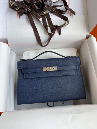 H-K Dark Blue in Epsom Leather