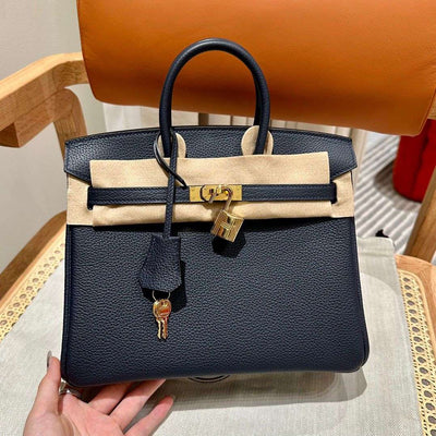 H-B Black with Gold in Togo Leather H723498