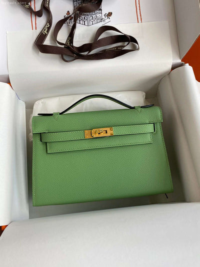 H-K avocado green in epsom leather