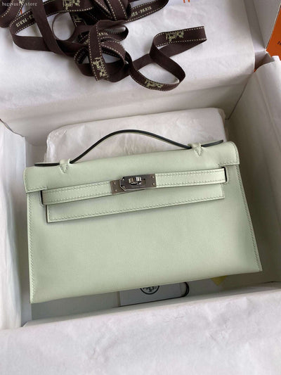 H-k Bubble Green in Swift Leather