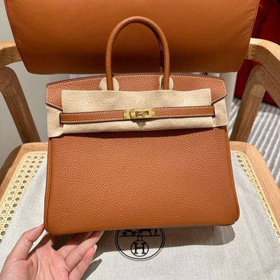 H-B Tan Brown with Gold in Togo Leather H234894